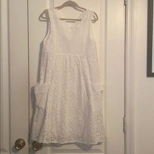 A white dress with floral designs!